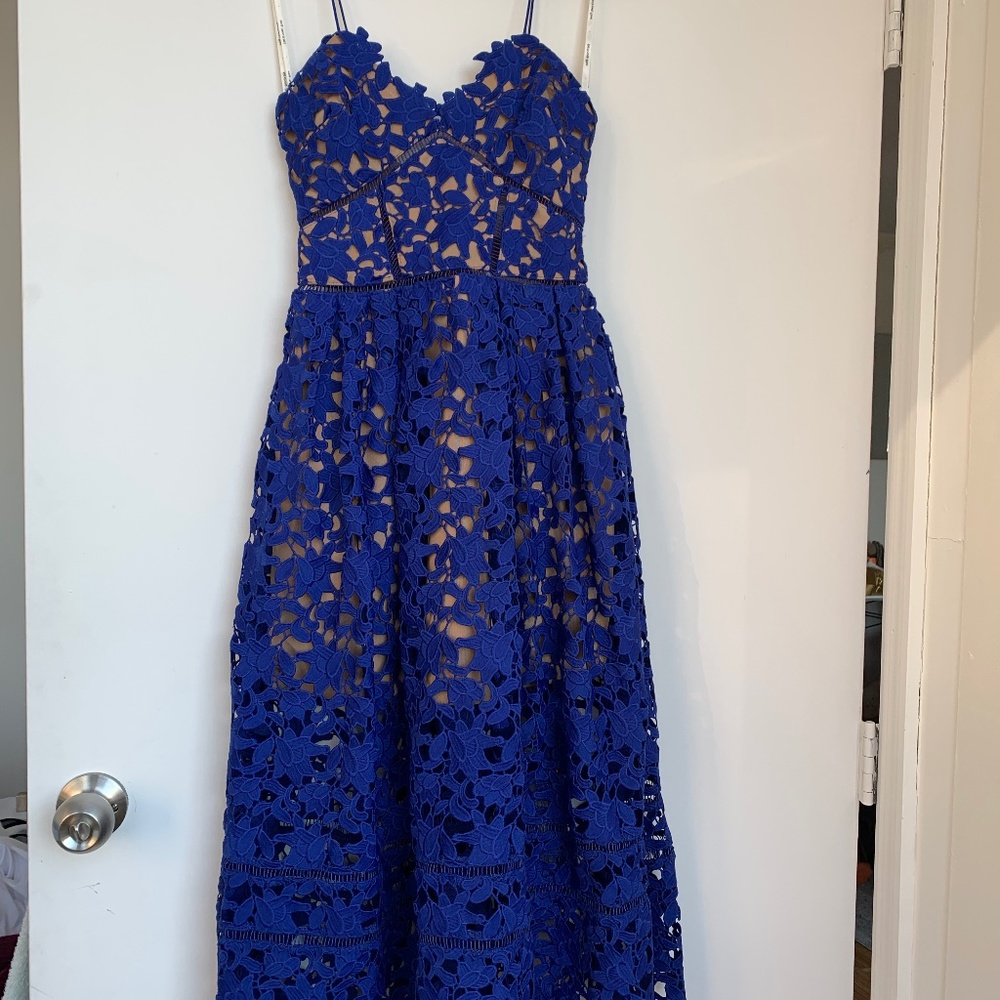 Self portrait azalea dress in blue